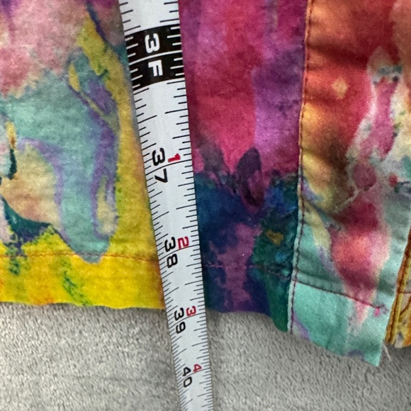 Soft Surroundings small Colorful Patterned cotton button up shift dress 3/4 sl - Picture 4 of 13